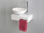 Vasque  lave-mains pour toilettes, suspendu et compacte, parfait pour les espaces restreints, Largeur 40 cm, Profondeur 22 cm, Hauteur 23 cm, résine minéral, Livraison 5-7 jours OFFERTE.